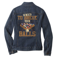 Funny Pool Player Snooker Billiard 1 Ladies Denim Jacket | Artistshot