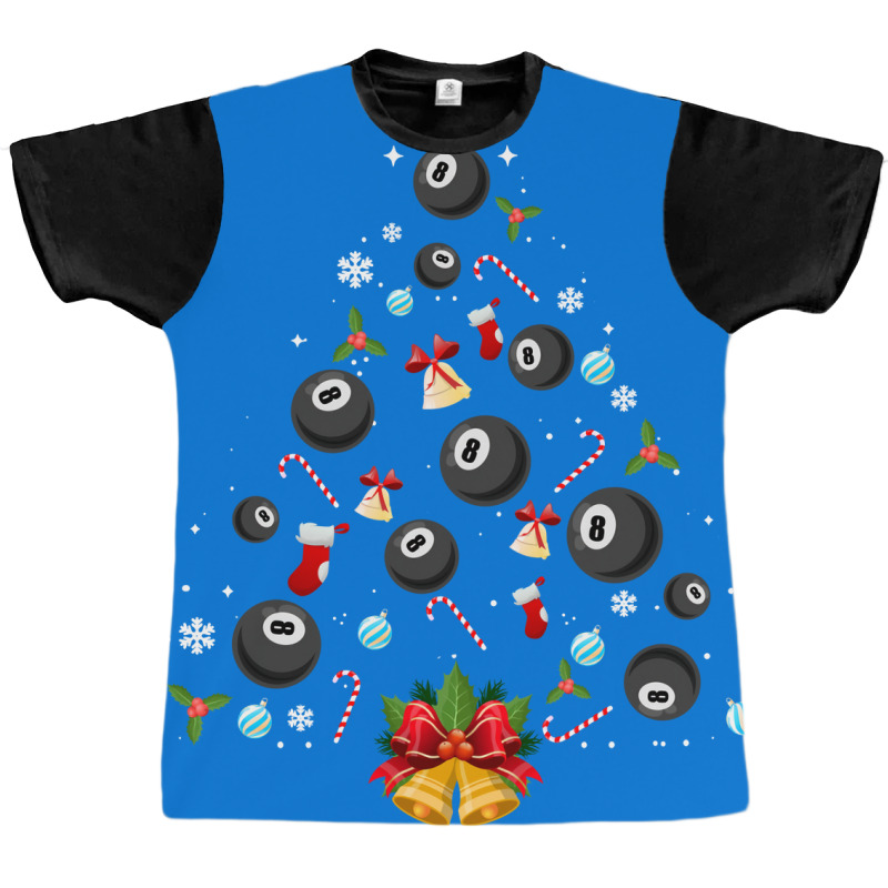 Cool Billiards Gift Christmas Tree Billiards Lover Graphic T-shirt | Artistshot