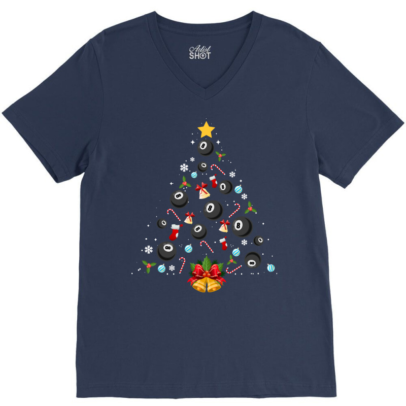 Cool Billiards Gift Christmas Tree Billiards Lover V-neck Tee | Artistshot