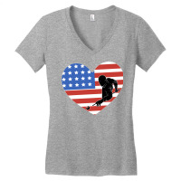 Billiards Usa Flag Heart Snooker Pool Women's V-neck T-shirt | Artistshot