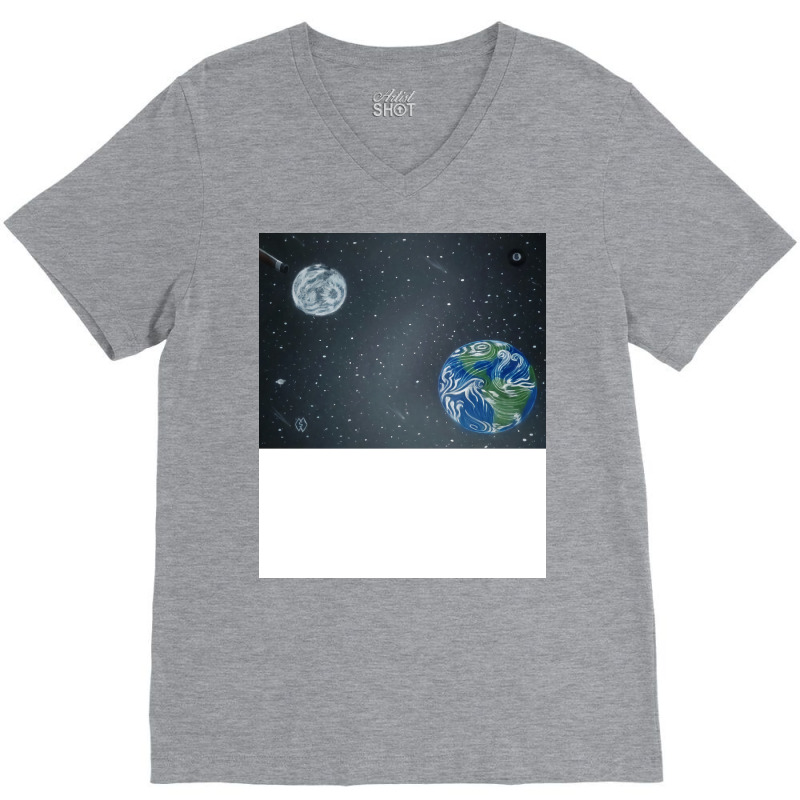 Earth In The Corner Pocket V-neck Tee | Artistshot