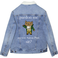 Alexander Hamilcat (white Text) Unisex Sherpa-lined Denim Jacket | Artistshot