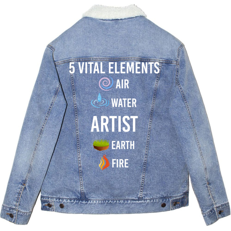 5 Elements Artist Stars Unisex Sherpa-Lined Denim Jacket by zydravidic2 | Artistshot