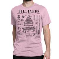 Billiards Table Pool Cue Ball Vintage Patent Drawi Classic T-shirt | Artistshot