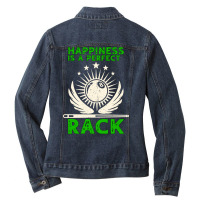 Happiness Is A Perfect Rack Billiards Ladies Denim Jacket | Artistshot