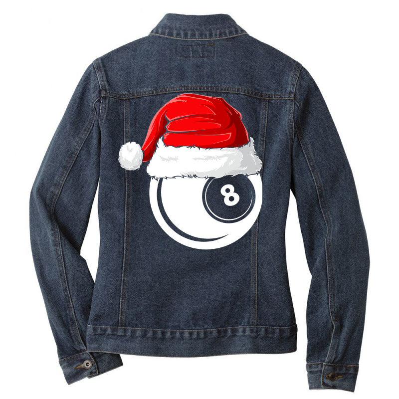 Xmas Santa Hat Christmas Billiards Ladies Denim Jacket by kitikaleusx | Artistshot