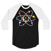 Pool Billiard Atoms Funny Billiards Gift 3/4 Sleeve Shirt | Artistshot