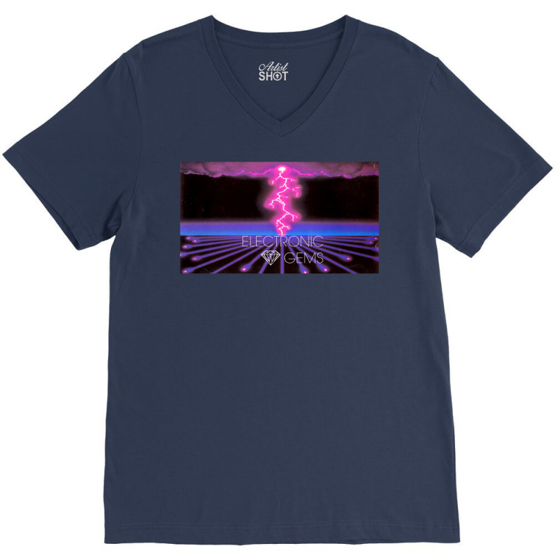 Electronic Gems   Circuit Thunderstorm (雷雨) V-Neck Tee by mamaserashama | Artistshot