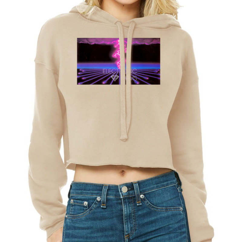 Electronic Gems   Circuit Thunderstorm (雷雨) Cropped Hoodie by mamaserashama | Artistshot