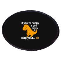 T Rex Clap Your Hands Classic Oval Patch | Artistshot