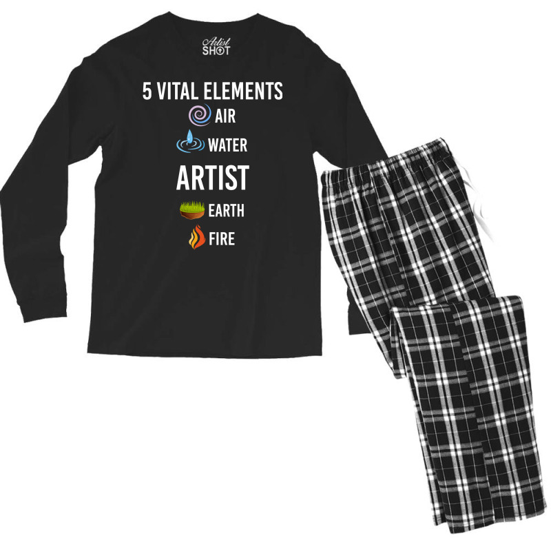 5 Elements Artist 70s Men's Long Sleeve Pajama Set | Artistshot