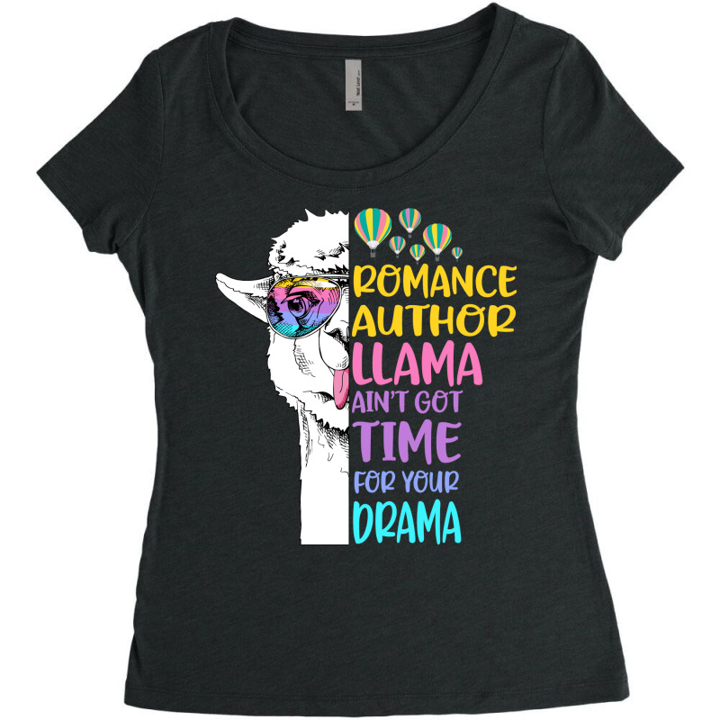 Romance Author Llama 80s Women's Triblend Scoop T-shirt by hablifruncae | Artistshot