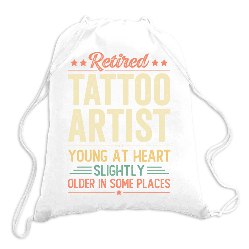 Retired Tattoo Artist Aesthetic Drawstring Bags | Artistshot