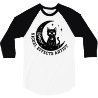 Visual Effects Artist Magical Cat On Moon Design 3/4 Sleeve Shirt | Artistshot