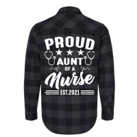 Proud Aunt Of A Nurse Est2021 Retro Flannel Shirt | Artistshot