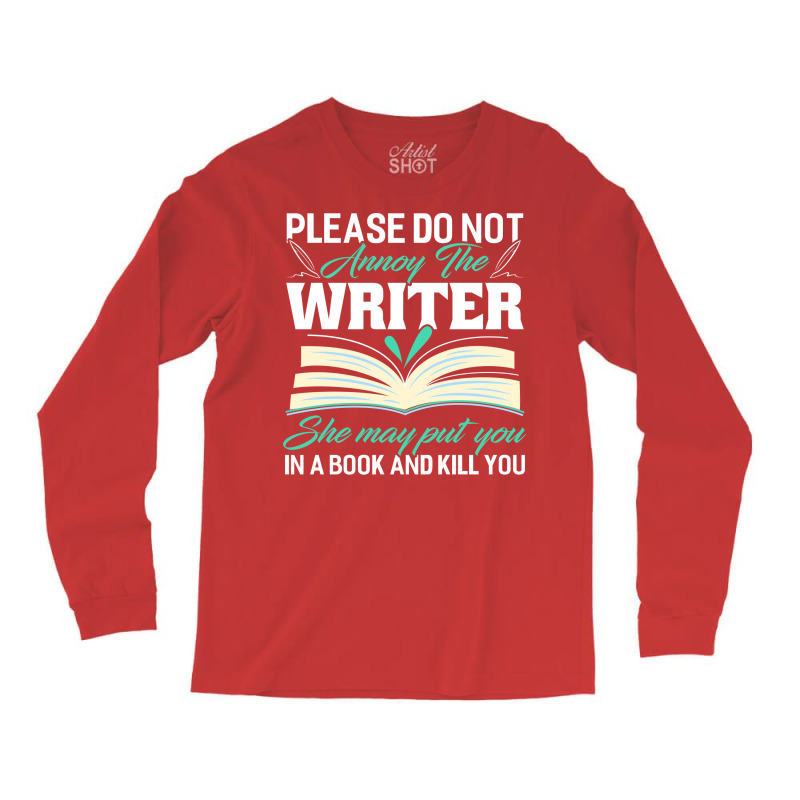 Author Book Writer Literature Bookworm Writing Gir Long Sleeve Shirts by horveyfoths | Artistshot