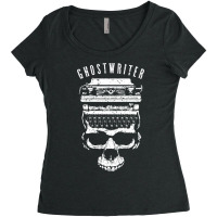 Ghostwriter Halloween Writer Author Ghost Typewrit Women's Triblend Scoop T-shirt | Artistshot