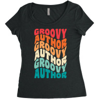 Groovy Author Vintage Retro 60s 70s 80s Vibes Aest Women's Triblend Scoop T-shirt | Artistshot