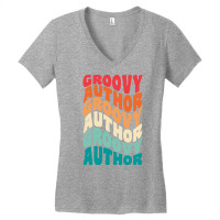 Groovy Author Vintage Retro 60s 70s 80s Vibes Aest Women's V-neck T-shirt | Artistshot