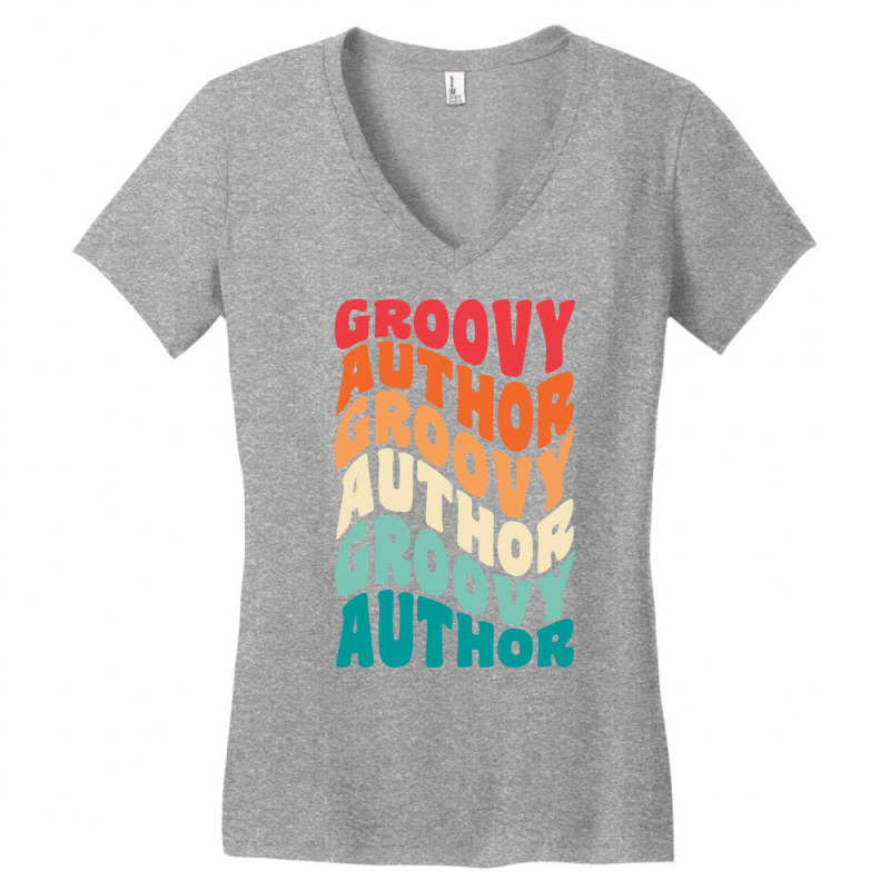 Groovy Author Vintage Retro 60s 70s 80s Vibes Aest Women's V-Neck T-Shirt by midadorogunl | Artistshot