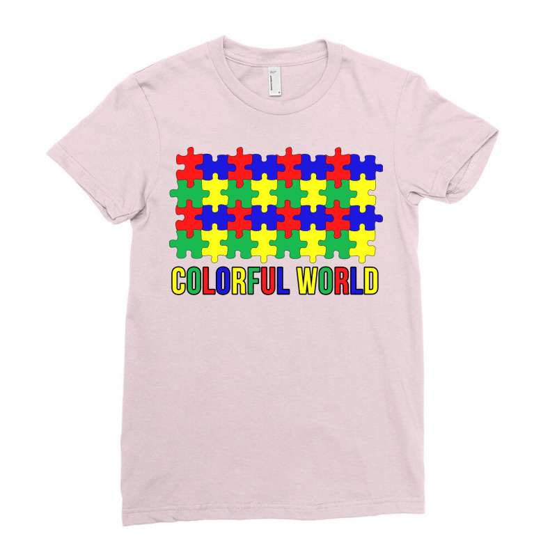 Colorful World Cute Ladies Fitted T-Shirt by vonnezramzele | Artistshot