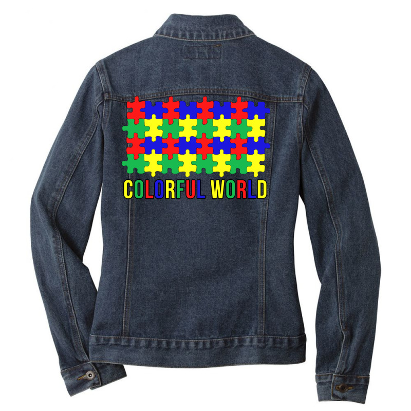 Colorful World Cute Ladies Denim Jacket by vonnezramzele | Artistshot