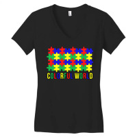 Colorful World Cute Women's V-neck T-shirt | Artistshot