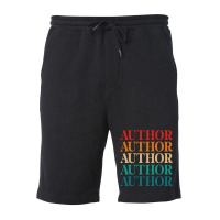 Author Retro Vintage 70s Repeat Typography Music Fleece Short | Artistshot