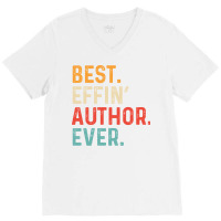 Best Effin Author Everretro Humor V-neck Tee | Artistshot