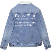 Procrastinating Writer 80s Unisex Sherpa-lined Denim Jacket | Artistshot