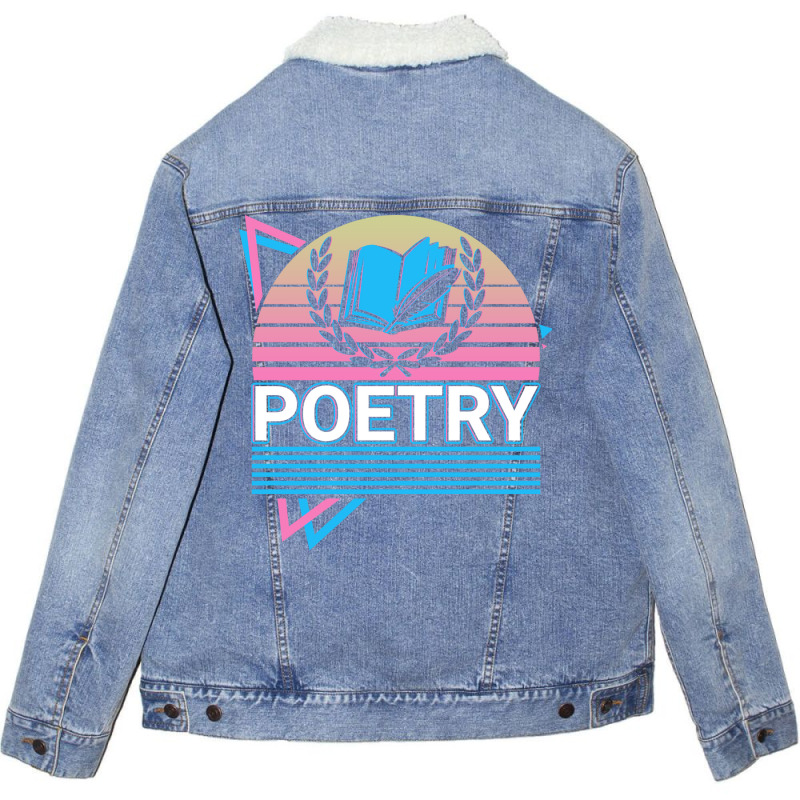 Poetry Poetic Poet Writer Author Retro Gift Yellow Unisex Sherpa-lined Denim Jacket | Artistshot