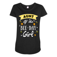 Aunt Of The Bee Day Girl Cute Bee Day Family Party Maternity Scoop Neck T-shirt | Artistshot