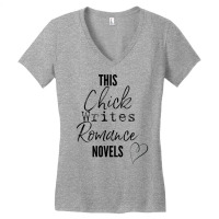 This Chick Writes Romance Novels Nostalgia Women's V-neck T-shirt | Artistshot