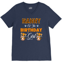 Leopard Tiger Nanny Of The Birthday Girl Boy V-neck Tee | Artistshot