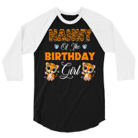 Leopard Tiger Nanny Of The Birthday Girl Boy 3/4 Sleeve Shirt | Artistshot