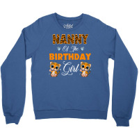 Leopard Tiger Nanny Of The Birthday Girl Boy Crewneck Sweatshirt | Artistshot