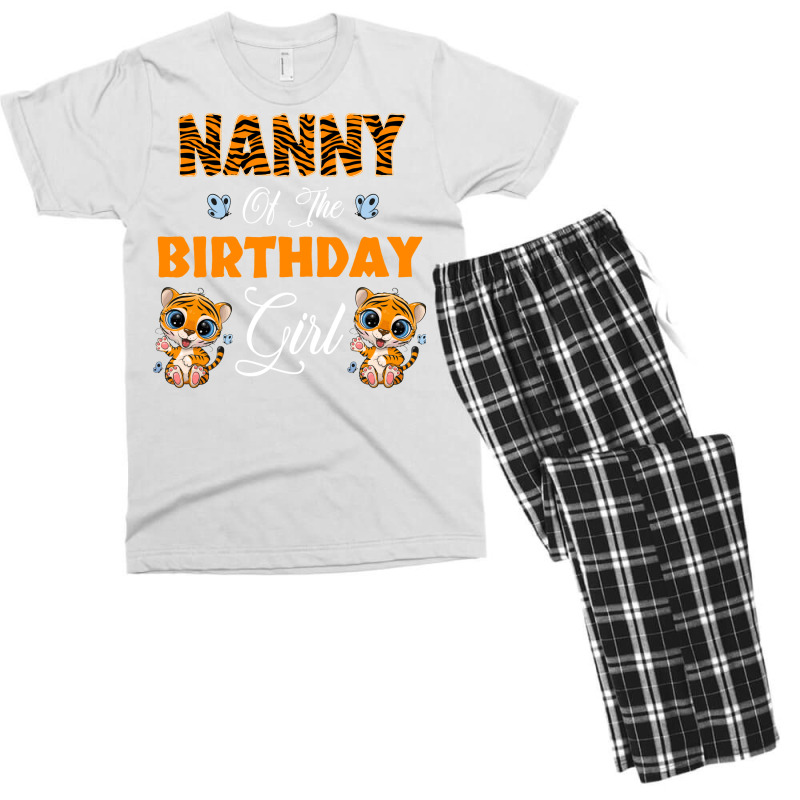 Leopard Tiger Nanny Of The Birthday Girl Boy Men's T-shirt Pajama Set by yazmiiciv0 | Artistshot