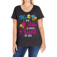 He Or She Great Aunt To Bee Gender Reveal Party St Ladies Curvy T-shirt | Artistshot