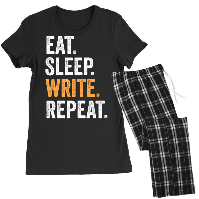 Eat Sleep Write Repeat Funny Author Music Women's Pajamas Set by adolfscrihanv | Artistshot