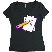 Paper And Pencil Gift Women's Triblend Scoop T-shirt | Artistshot