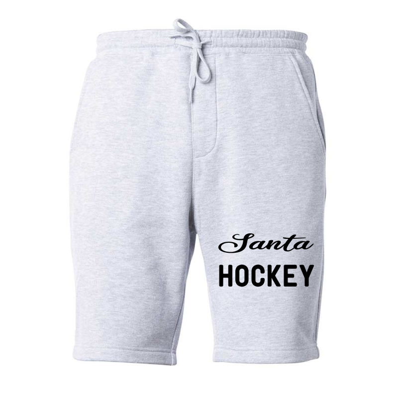 Santa Hockey Funny Stars Fleece Short | Artistshot