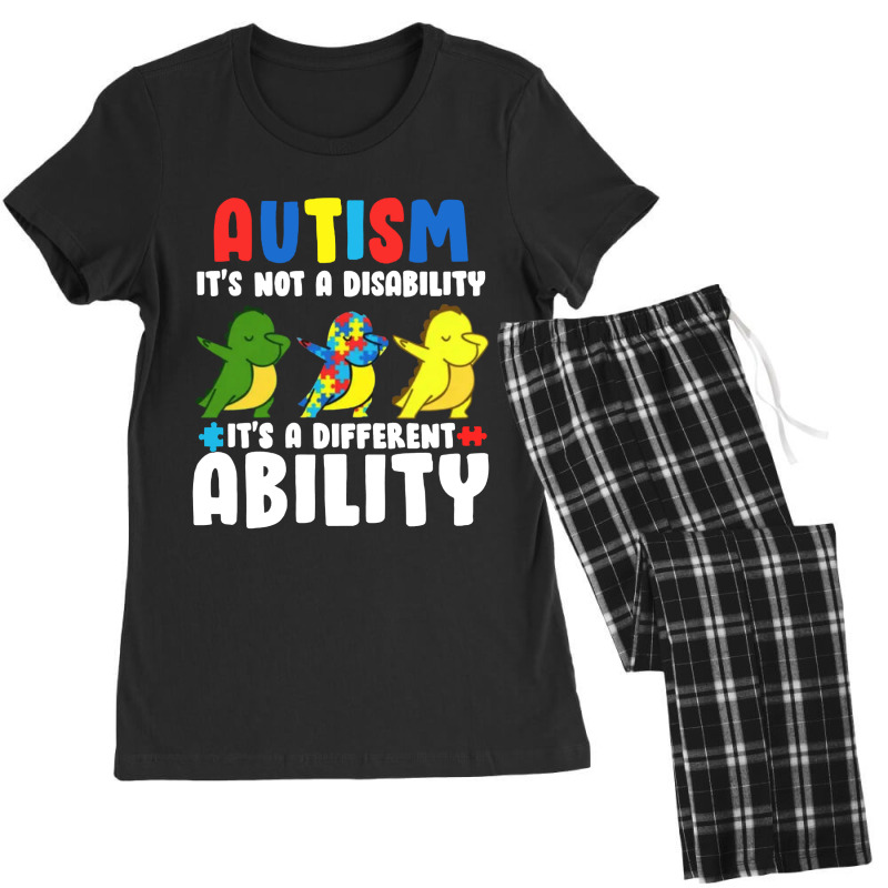 It's Not A Disability Ability Autism Dinosaur Women's Pajamas Set by saterseim | Artistshot