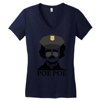 Poe Poe Police Funny Edgar Allan Poe Author Tumblr Women's V-neck T-shirt | Artistshot