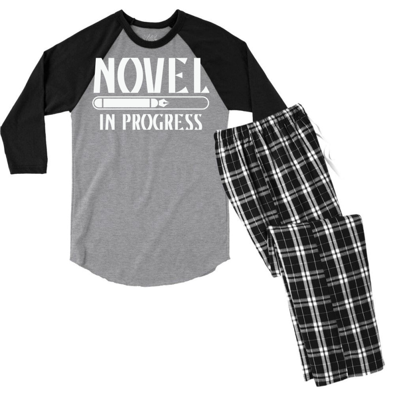 Novel In Progress Writers Gift Men's 3/4 Sleeve Pajama Set by rihbfazon | Artistshot