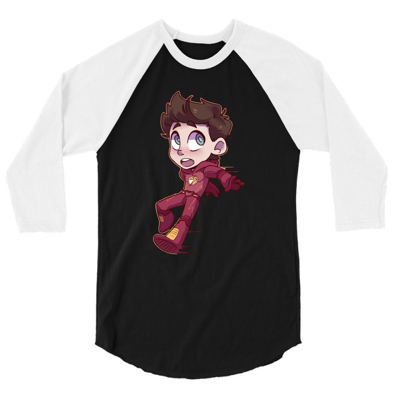 The Flash (low Poly) Zoomout Effect 3/4 Sleeve Shirt | Artistshot