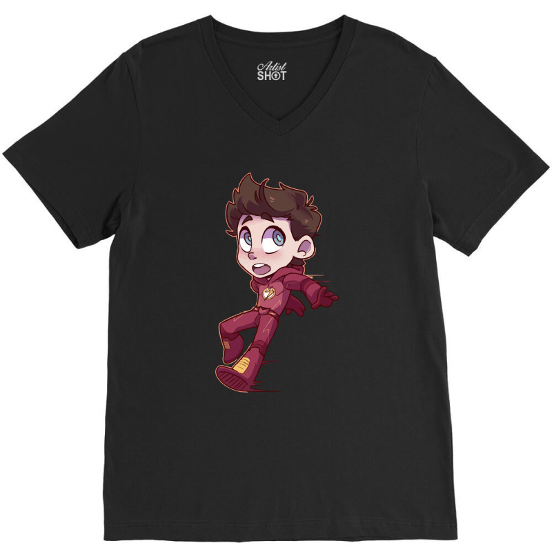 The Flash (low Poly) Zoomout Effect V-neck Tee | Artistshot