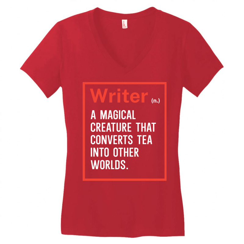 Writer A Magical Creature That Converts Tea Into O Women's V-Neck T-Shirt by hynanvskyy | Artistshot