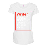 Writer A Magical Creature That Converts Tea Into O Maternity Scoop Neck T-shirt | Artistshot