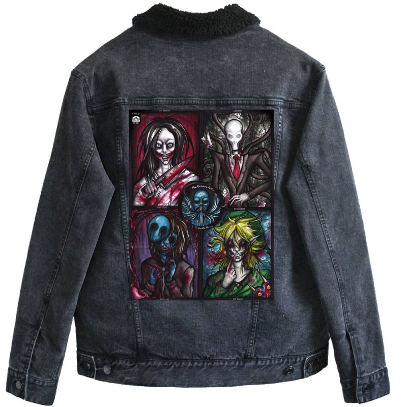 Creepypasta Unisex Sherpa-Lined Denim Jacket by maoznzenzew | Artistshot