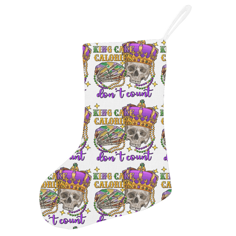 King Cake Calories Don't Count Skull Holiday Stocking | Artistshot